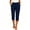 #0084-Navy, variant on Womens High Waist Straight Leg Capri Pants with Pockets Split Hem Stretchy Casual Work Trousers Bottoms for Daily Office