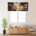thumbnail image 2 of Beach Landscape Printed Window Curtains Valances Sea Palm Trees Sundet Natural Scenery Rustic Window Valance for Living Room Bedroom, Kitchen Valance Rod Pocket Window Curtain 54 by 18 in, 1 Panel, 2 of 6