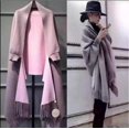 thumbnail image 4 of Capa con mangas, chal de cachemira, bufanda, doble uso, gruesa, otoño e invierno, chaqueta cálida de color sólido de doble cara para mujer, 4 of 4