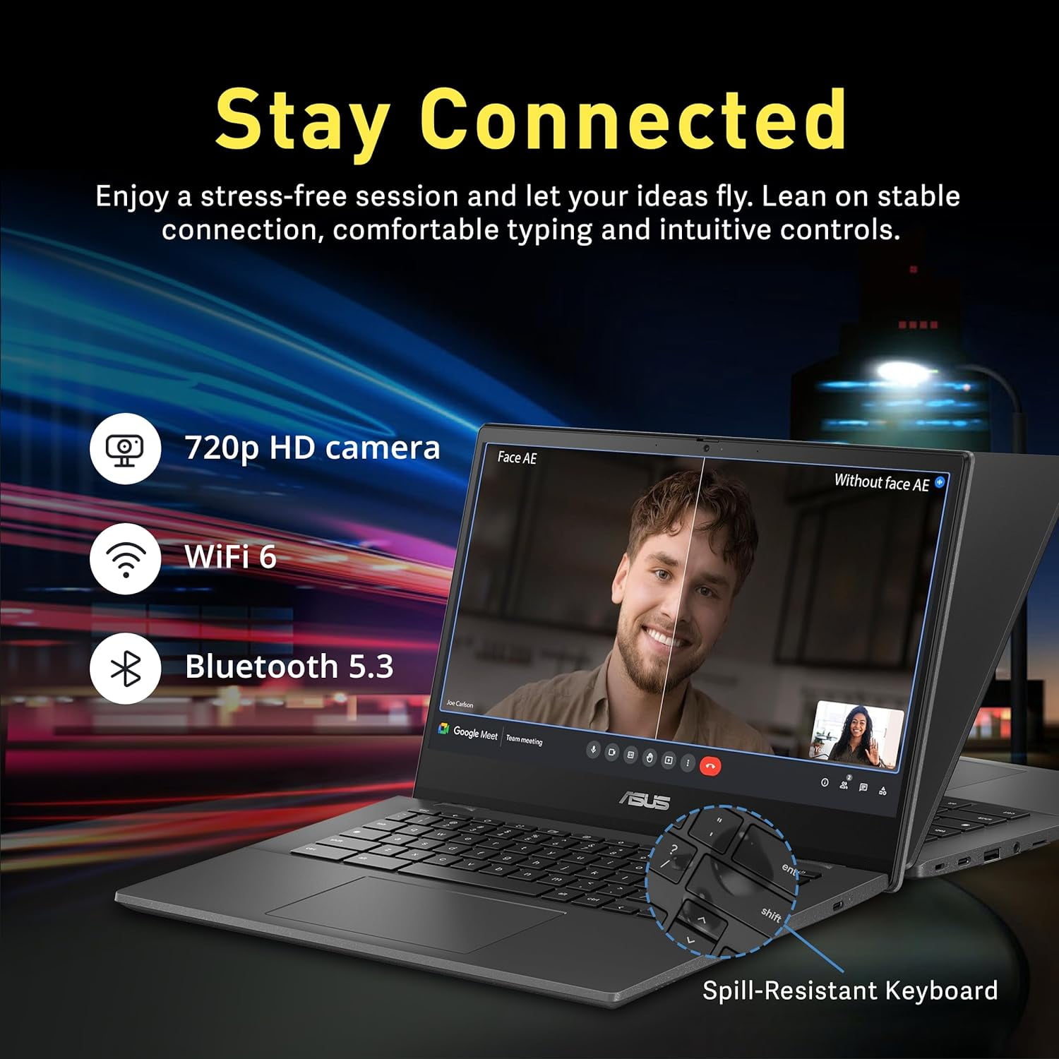 ASUS Chromebook CM1402 14" FHD Anti-glare Laptop, MediaTek Kompanio 520, 4GB LPDDR4X, 64GB eMMC, HD Webcam, WiFi 6, Bluetooth, Chrome OS, Gravity Gray, 128GB Hotface USB Card