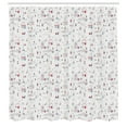 thumbnail image 2 of Ambesonne Christmas Snow Scene Shower Curtain, Xmas Rush Town, 69"Wx84"L, Pearl Slate Blue and Ruby, 2 of 4