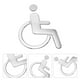 thumbnail image 2 of Señal de baño para personas con discapacidad en silla de ruedas. Señal de baño ABS para personas con discapacidad., 2 of 4