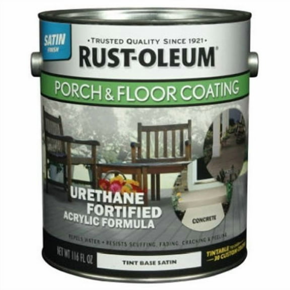 RUST-OLEUM 262363 Gallon Tint Base Satin Porch and Floor Urethane Finish Paint