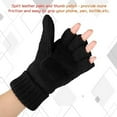 thumbnail image 4 of Thermal Insulation Fingerless Texting Wool Gloves for Women and Men Winter Warm Knitted Convertible Mittens Flap, 4 of 6