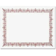 Geographics Blank Certificate Diploma Award with Classic Red Decorative Border, 8.5 x 11", Pack of 25