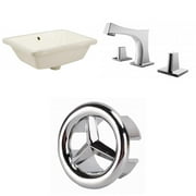 American Imaginations AI-26724 18.25 in. Rectangle Undermount Sink Set in Biscuit - Chrome Hardware