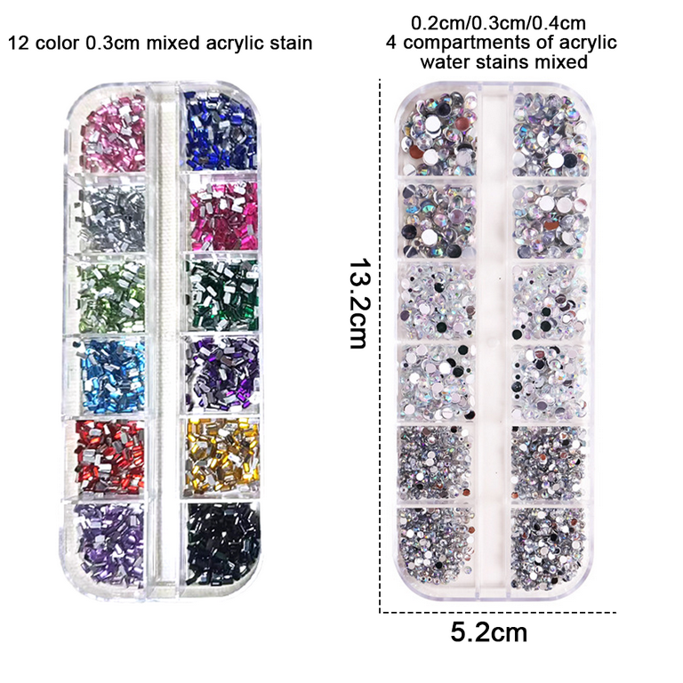 Sohindel Nail Gems with Crystals Rhinestones, Nail Art Supplies Diamond Nails Stones for Nails Decoration Makeup - Style 4