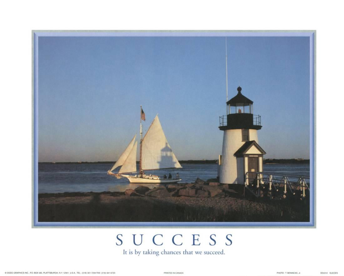 Success It is by Taking Chances that We Succeed Lighthouse Motiv... Mini - Walmart.com