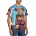 thumbnail image 2 of Bixox Men's Elephant Sits Printed Short Sleeve Skinny Athletic T-Shirt, 2 of 6