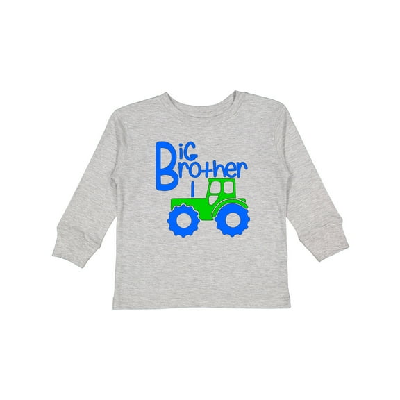 Inktastic Big Brother Tractor Boys Long Sleeve Toddler T-Shirt
