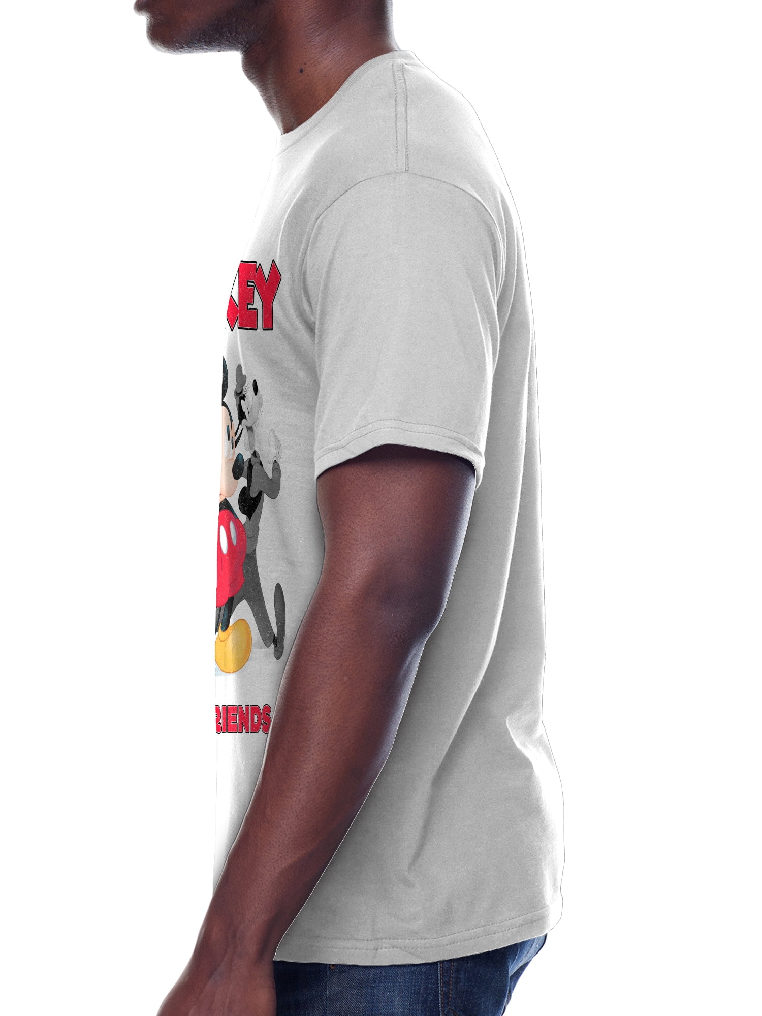 Disney Men's & Big Men's Mickey & Friends Original Crew Graphic Tee Shirt, 2-Pack, Sizes S-3XL