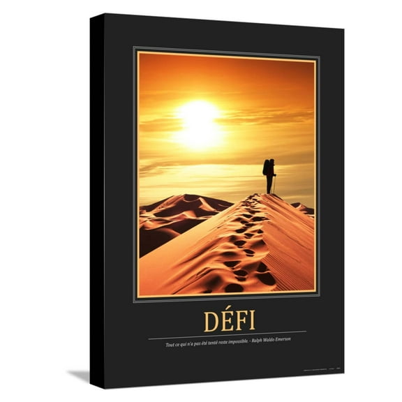 Art.com DÃ©fi (French Translation) Stretched Canvas Print Wall Art, 12" x 16"