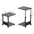 thumbnail image 2 of Hospital Bedside Table with Wheels Adjustable Height Sofa Side, Rolling Hospital Table, Mobile Computer Desk Laptop Table for Living Room, Bedroom & Office, Black, 2 of 8
