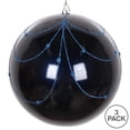 thumbnail image 4 of Vickerman 6" Midnight Blue Candy Finish Curtain Ornament with Glitter Accents, 3 per Bag, 4 of 4