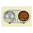 thumbnail image 1 of Yellow Pet Mat for Food and Water, Picnic Like 50s 60s 70s Retro Themed Yellow Spotted White Pattern Print, Non-Slip Rubber Mat for Dogs and Cats, 18" X 12", by Ambesonne, 1 of 2