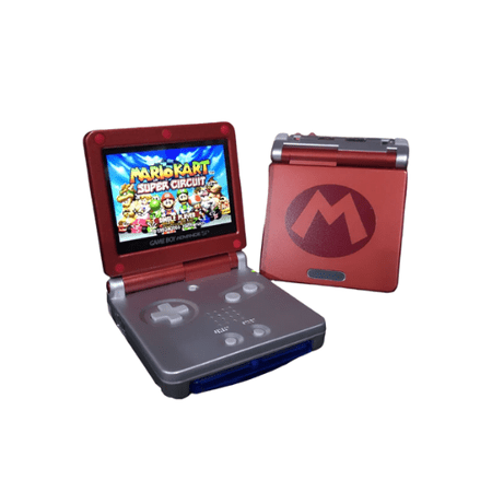 Nintendo Game Boy Advance SP Console - Red/Silver - Super Mario Edition "M" Edition - New Custom Built & Upgraded