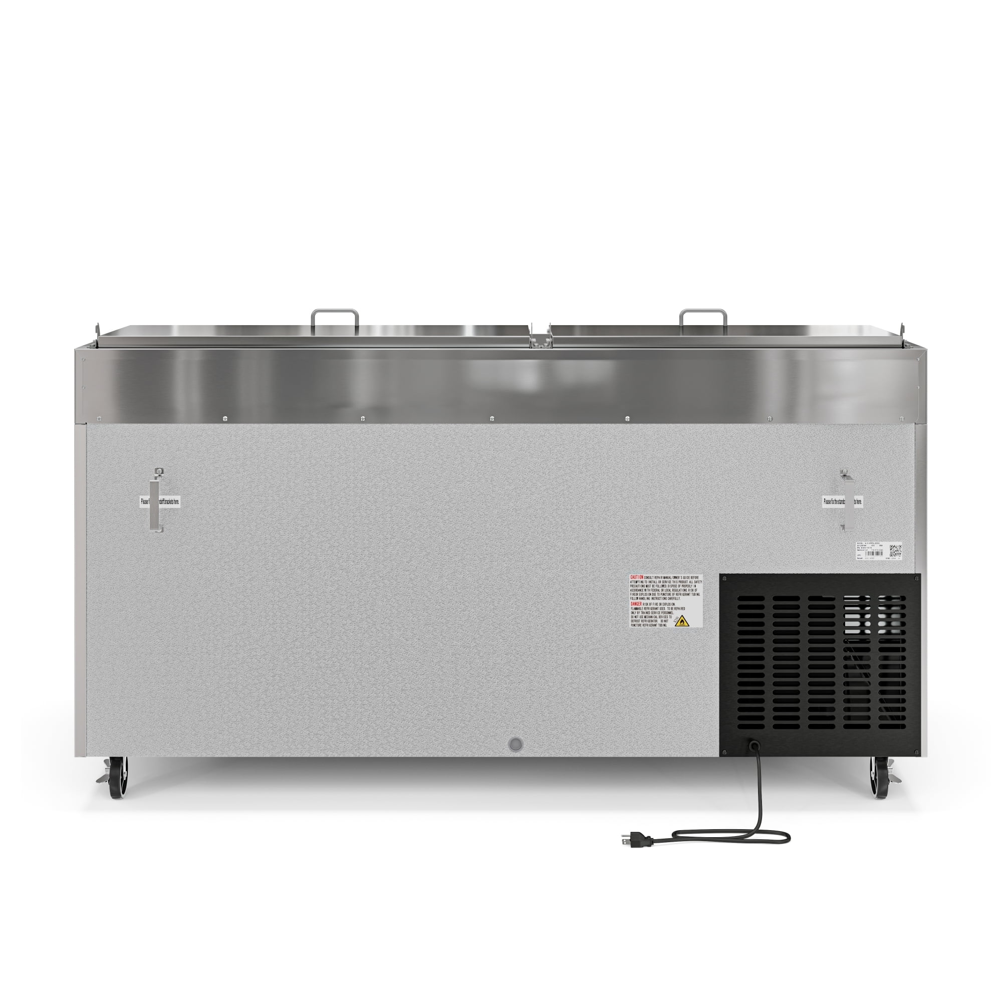 71 in. Two Door Commercial Pizza Prep Refrigerator in Stainless-Steel (KM-RPPS-2DSS)