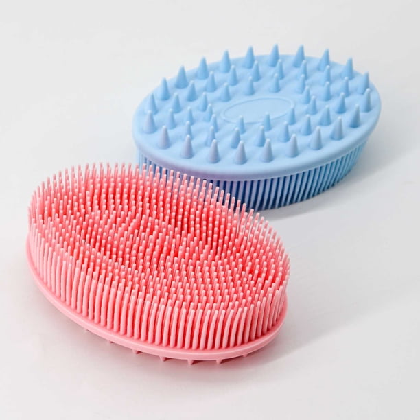 Cepillo Corporal con Peine de Silicona de 2 Caras para Baño y Ducha
