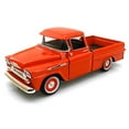 thumbnail image 2 of Diecast Car & Trailer Package - 1958 Chevy Apache Fleetside Pickup Truck, Orange - Motormax 79311 - 1/24 scale Diecast Model Toy Car w/Trailer, 2 of 3