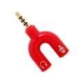 thumbnail image 2 of Matsuzay Divisor de Audio de 3,5mm tipo 2 en 1 conveniente conector estéreo convertidor de sonido teléfono micrófono auriculares Tablet Accesorios Cables de audio/vídeo rojo, 2 of 6