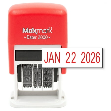 MaxMark Dater 2000, Self Inking Date Stamp with Red