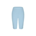 thumbnail image 5 of FRSASU Capri Leggings for Women Slim Fit Knee Length Legging Summer Cropped Casual Solid Comfy Yoga Shorts Pants Light Blue, 5 of 5