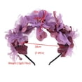 thumbnail image 2 of Baby Girls Flower Cluster Headband Soft Lace Cloth Floral Head Wear for Wedding Party Cute Flower Hair Band for Toddlers Flower Girls,Purple, 2 of 4