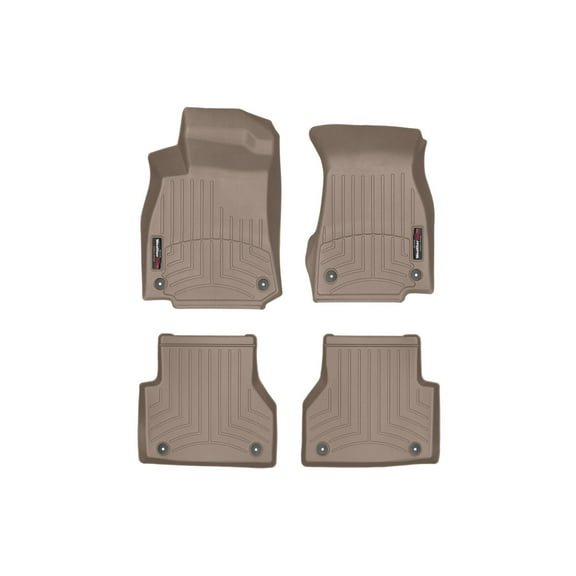 WeatherTech Custom Fit FloorLiners compatible with Audi A7, A6 - 1st & 2nd Row (2-pc. Rear Liner), Tan