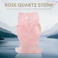 thumbnail image 2 of Estatua Natural Cuarzo Rosa Tallado Decoración en Forma de búho Cristal Rosado Piedra Decoración, 2 of 4