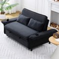 thumbnail image 5 of CQSXDA Multi-Functional  Letter Striped Sofa Bed with Adjustable Armrests and Backrests for Bedrooms and Living Rooms, Black, 5 of 16