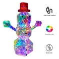 thumbnail image 5 of Shoreew Christmas Prismatic Iridescent Snowman Ornaments LED Light Up Snowman Figurine USB Powered Table Decor for Holiday Decoration, 5 of 6