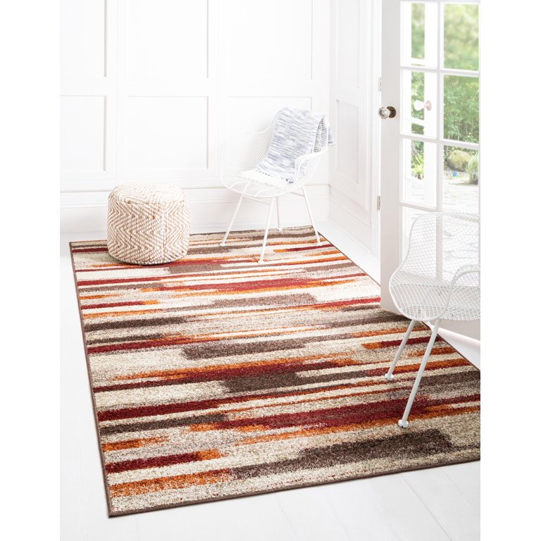 Unique Loom Autumn Collection Area Rug - Plantation (7' X 10' Rectangle Multi/Beige