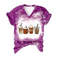 thumbnail image 3 of Tops de Mujer Camiseta Casual Con Cuello en V Camiseta Con Estampado de Festival Camiseta de Manga Corta Odeerbi ODB182756, 3 of 6