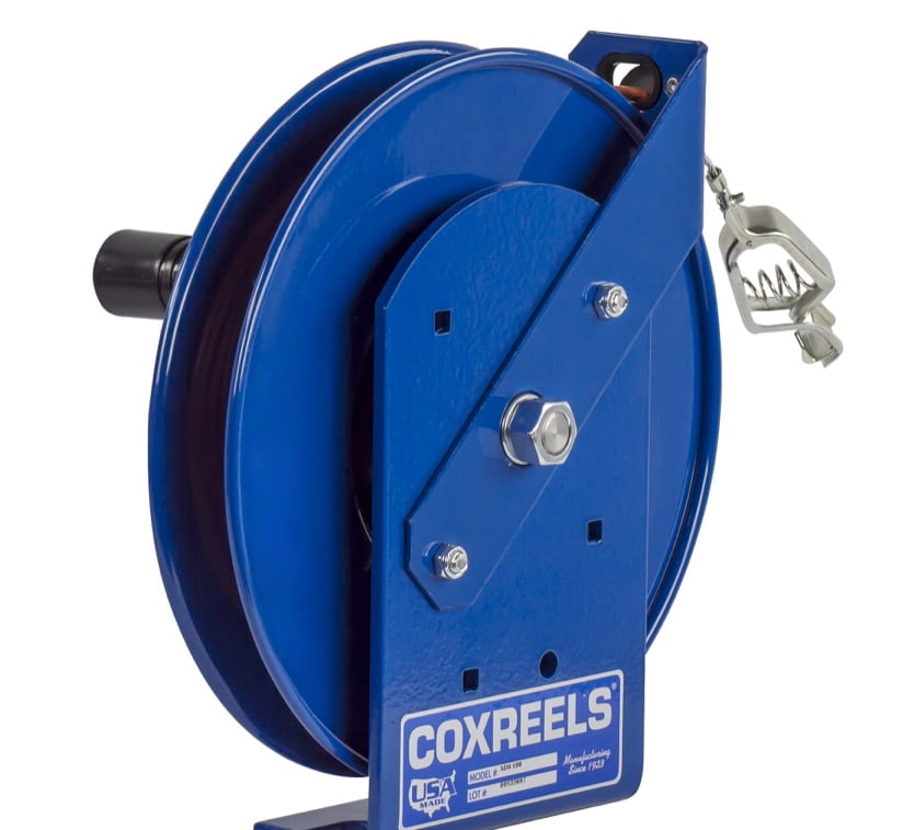COXREELS SDH-100 Static Discharge Hand Crank reel w/ 100' of galvanized cable