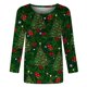 thumbnail image 5 of Camiseta informal de manga 3/4 con estampado navideño de primavera para mujer Pompotops gfhjh8383, 5 of 5