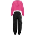 thumbnail image 2 of YEAHDOR Big Girls Juniors Activewear Sweatshirt with Jogger Pants Outfit Set Sports Hip Hop Dance Outfit Rose 14, 2 of 7
