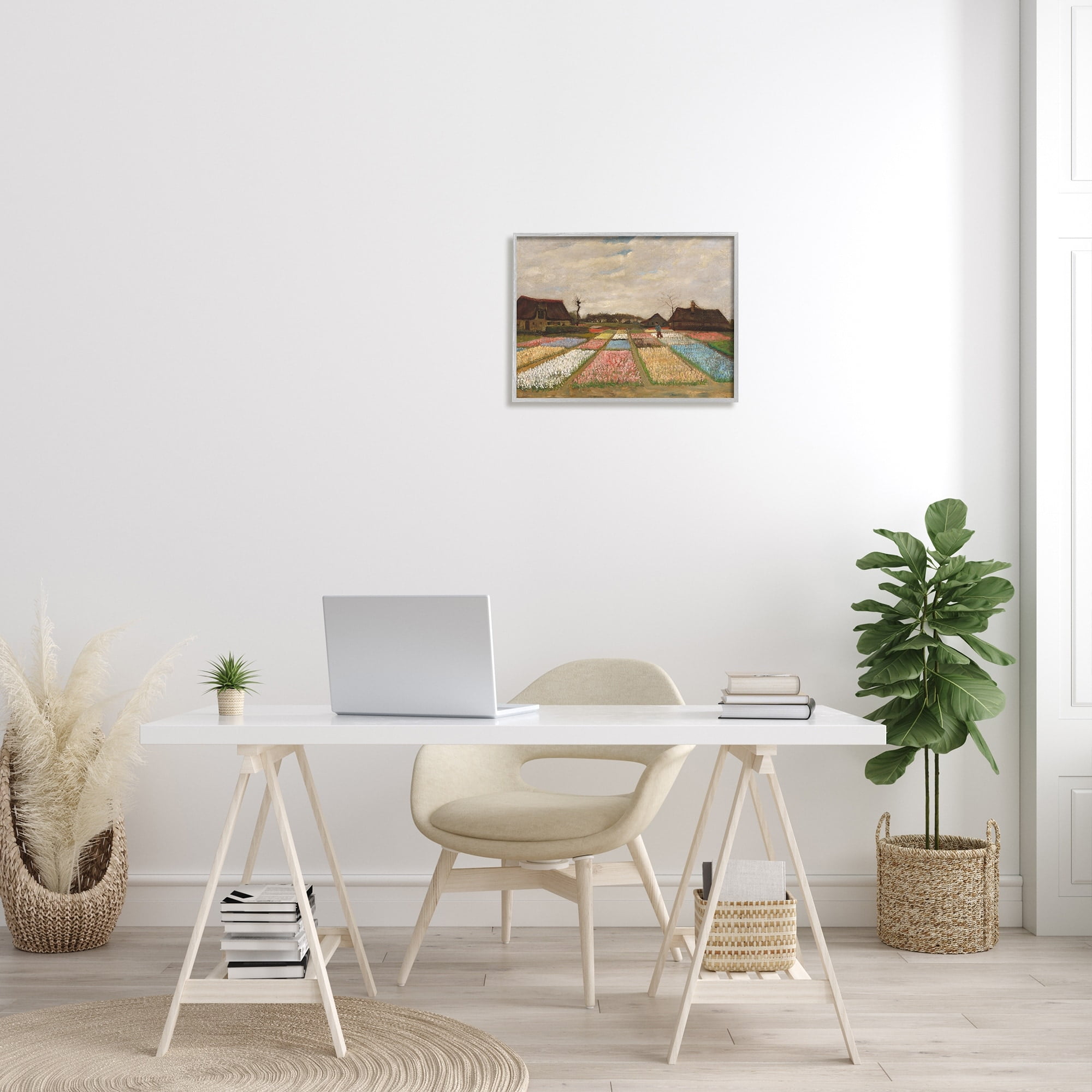 Stupell Industries Bulb Fields in Holland Vincent van Gogh Classic Painting Painting Gray Framed Art Print Wall Art, Design by one1000paintings