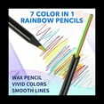 thumbnail image 3 of Wooden Rainbow Colored Pencils, 7 Color in 1 Rainbow Pencils, for Drawing Coloring Sketching, Multicolored Core, (12), 3 of 8