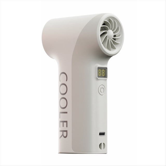 Mini Ventilador Turbo de Mano con Pantalla Digital Ajustable de 5 Velocidades, Ventilador Eléctrico Portátil para Exteriores, Color Gris.