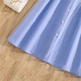 thumbnail image 6 of Girls Light Blue Button Down Shirt Dress with Puff Sleeves for School & Play, Stretchy Wrinkle-Free A-Line Dress,Size 7-8 T, 6 of 9