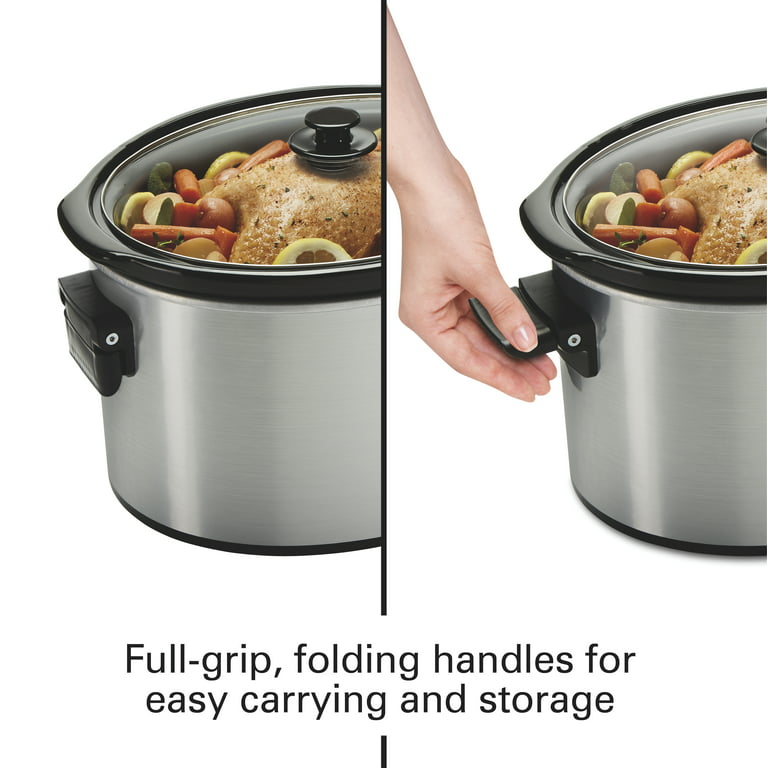 Hamilton Beach Slow Cooker 8 Qt Oval Red Full-Grip Handles and