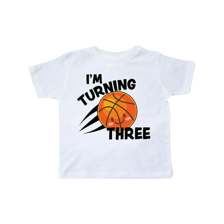 

Inktastic I m Turning Three with Basketball Gift Toddler Boy or Toddler Girl T-Shirt