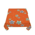 thumbnail image 6 of ZNDUO Square Waterproof Table Cloth, Washable Wrinkle Resistant Orange Flower Flowers Pattern Polyester Table Cover, 54"x54", 6 of 8