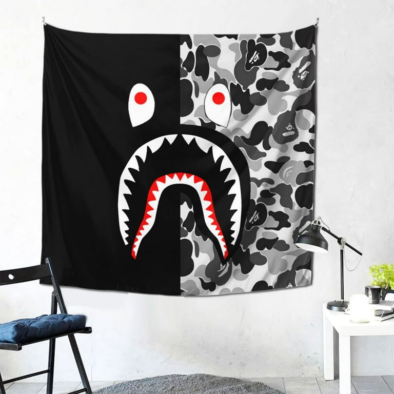 Bape Shark Camo Tapestry Wall Hanging Wall Art Decor Wall Tapestry for Living Room Bedroom Dorm 59x59 inch Walmart