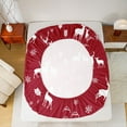 thumbnail image 5 of Manfei Cute Christmas Reindeer Twin Sheet Sets,Merry Xams Twin Fitted Sheet,Red White Flat Sheet For Teens,Luxury Bedroom Decor,3pcs, 5 of 7