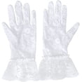 thumbnail image 4 of Nvzi Guantes de encaje con volantes hasta la muñeca con diseño de flores, 4 of 5