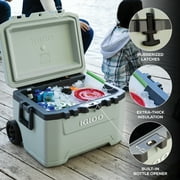 Igloo 52 QT Overland Ice Chest Cooler with Wheels, Gray