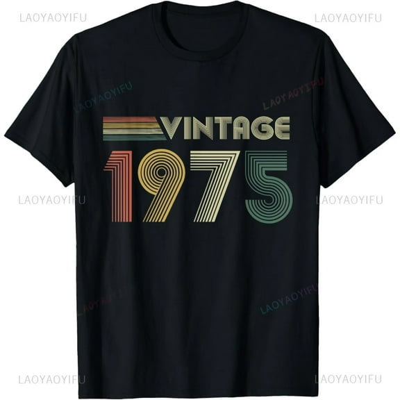 50th Birthday Gifts Men Women 50 Years Old Vintage 1975 Party T-Shirt Women Men Clothing Streetwear Graphic T Shirts Tops