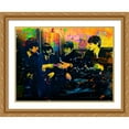 thumbnail image 2 of Stephen Chambers 18x15 Gold Ornate Wood Framed With Double Matting Wall Art Titled - Smoking Beatles, 2 of 6