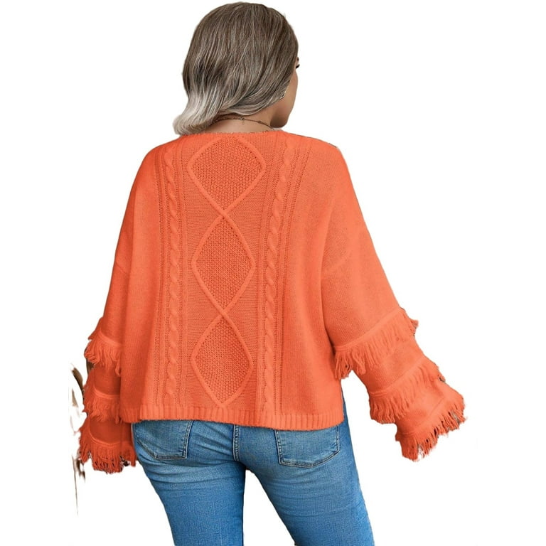 Plus size burnt orange sweater clearance